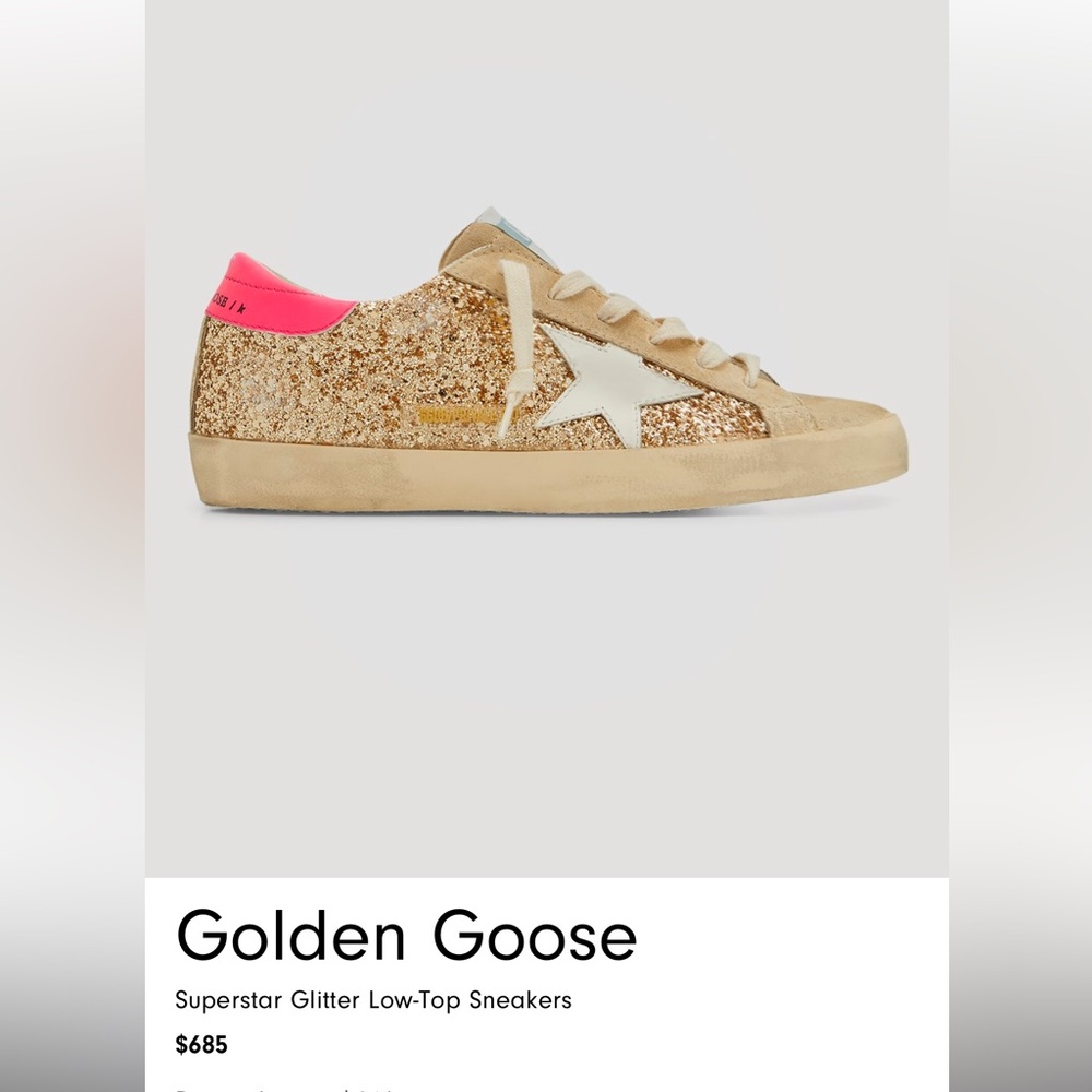 Brand New, Never worn, Golden Goose Superstar Glitter Low-Top Sneakers
